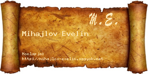 Mihajlov Evelin névjegykártya